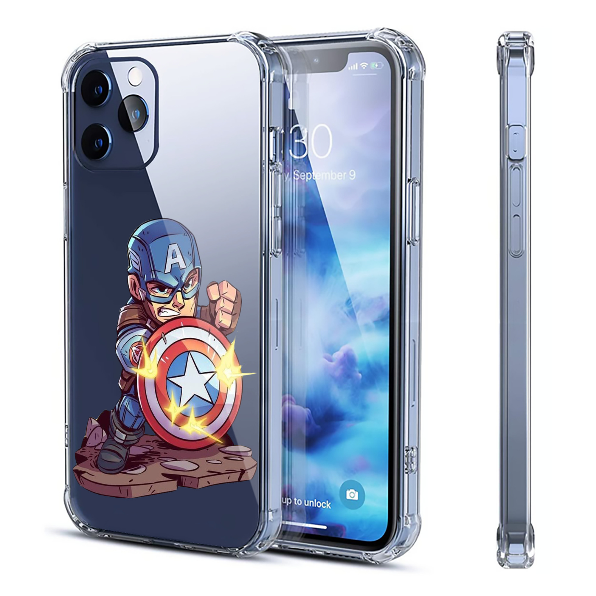 （画像用） アベンジャーズ The Avengers 【iPhone 12シリーズ対応】透明スマホケース（クリアソフトケース）